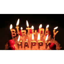 New design colorful  happy birthday letter shape alphabet candles